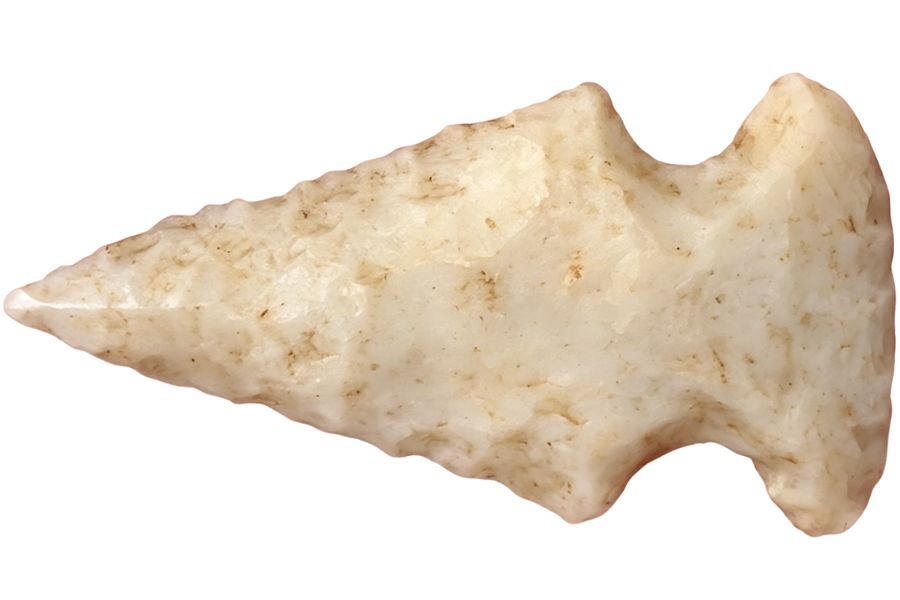 beige stone arrowhead from Wisconsin