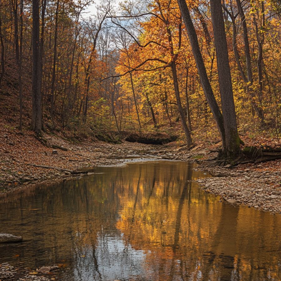 shallow creek in the woods