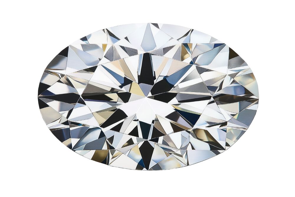 white oval cut diamond