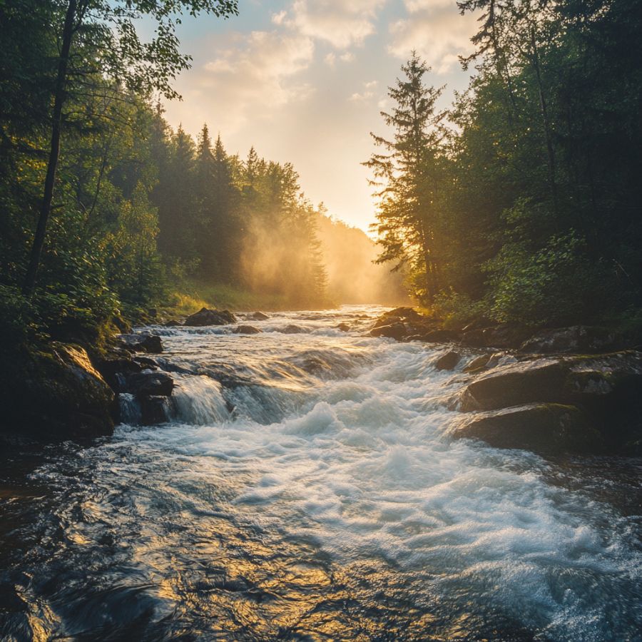 river in the woods