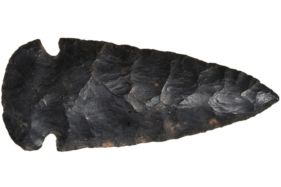 black stone arrowhead from Alaska
