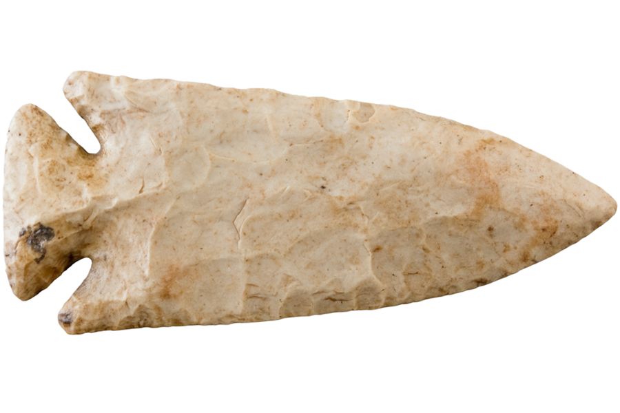 beige stone arrowhead from Idaho