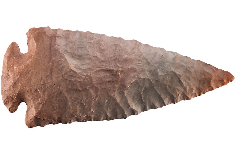 brown stone arrowhead from Maine