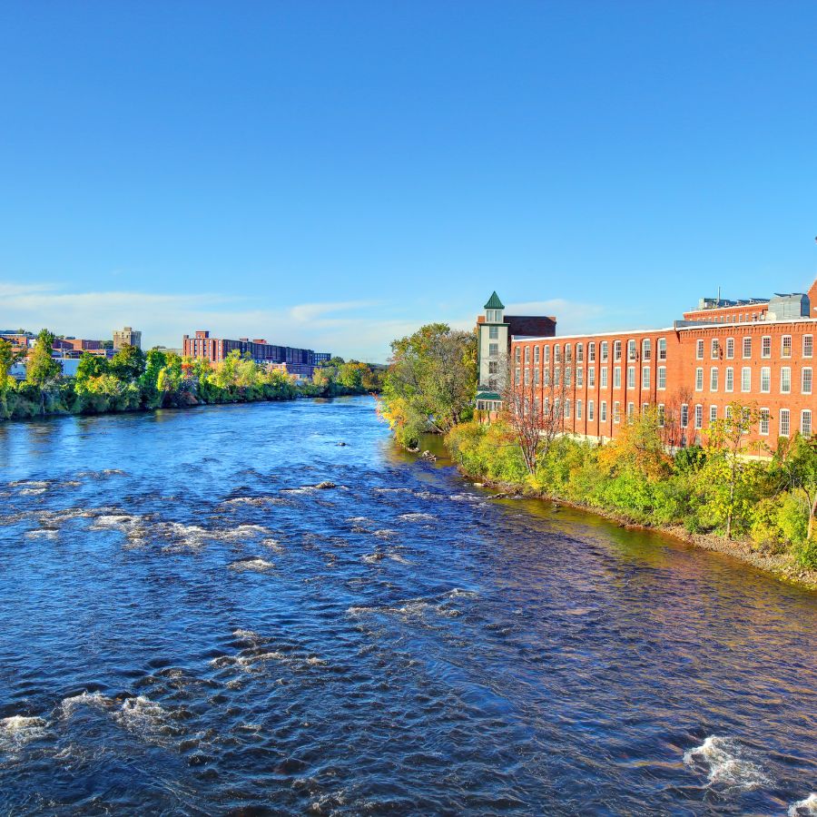 river with buildings along the banks