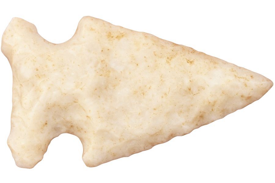 beige stone arrowhead from New Hampshire