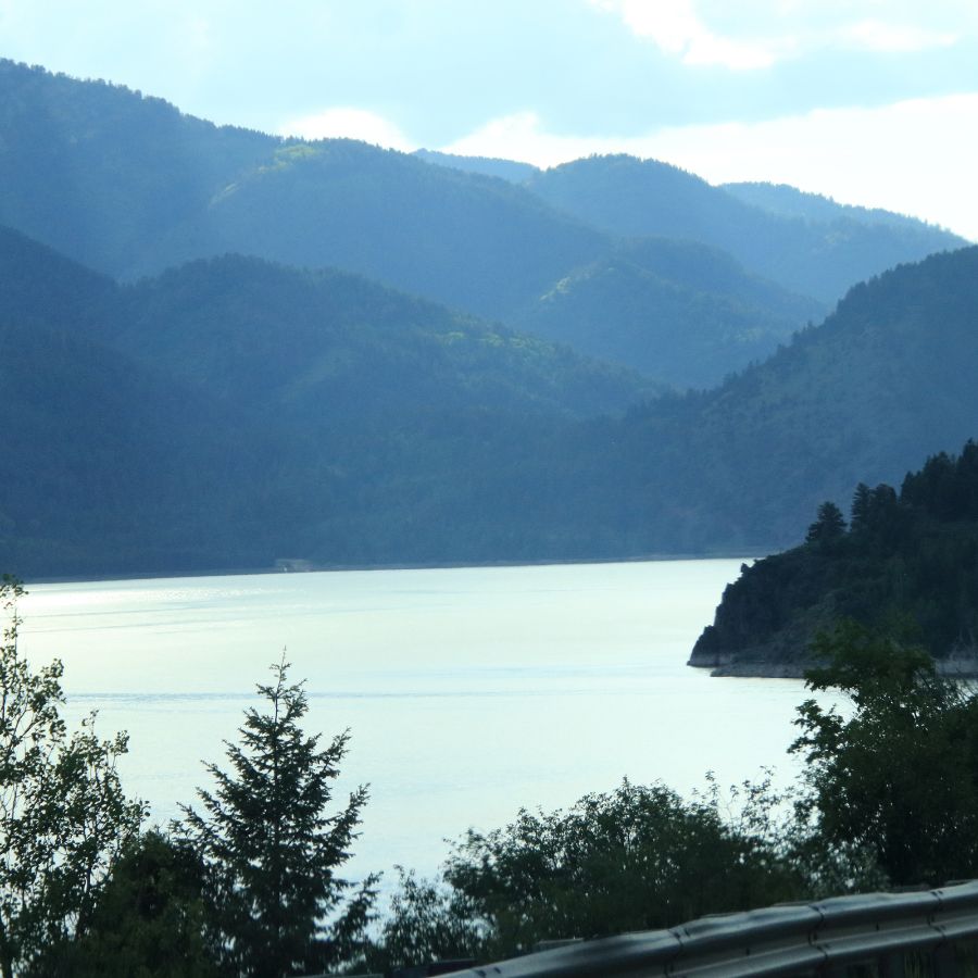 large reservoir surrounded by mountains