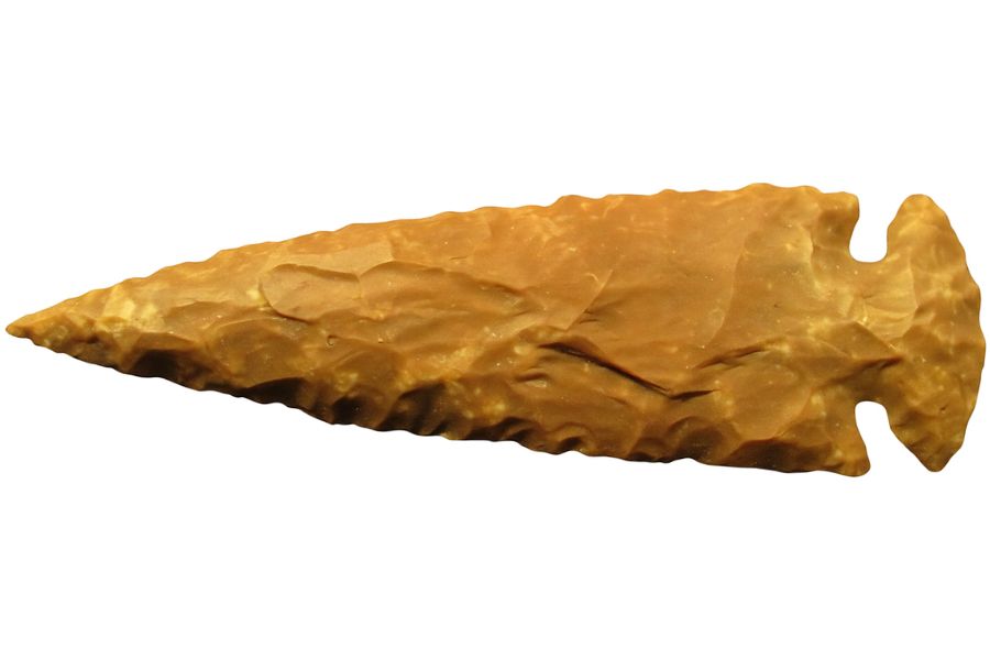 brown stone arrowhead from Rhode Island