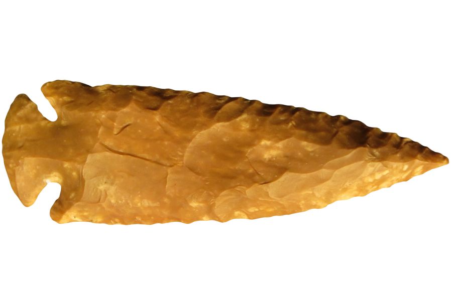brown stone arrowhead from Vermont