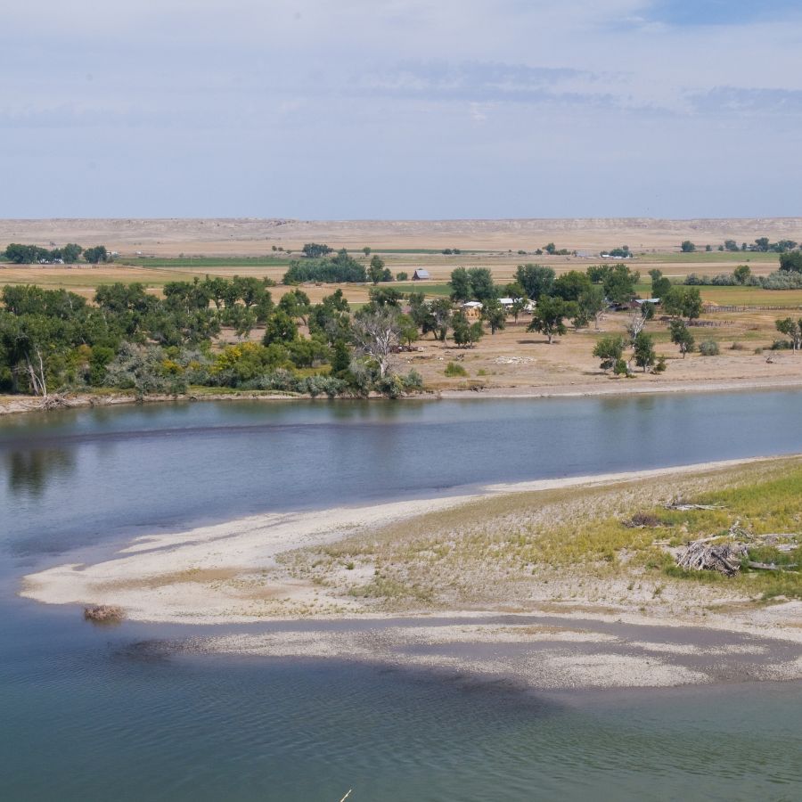 river flowing through flat plains