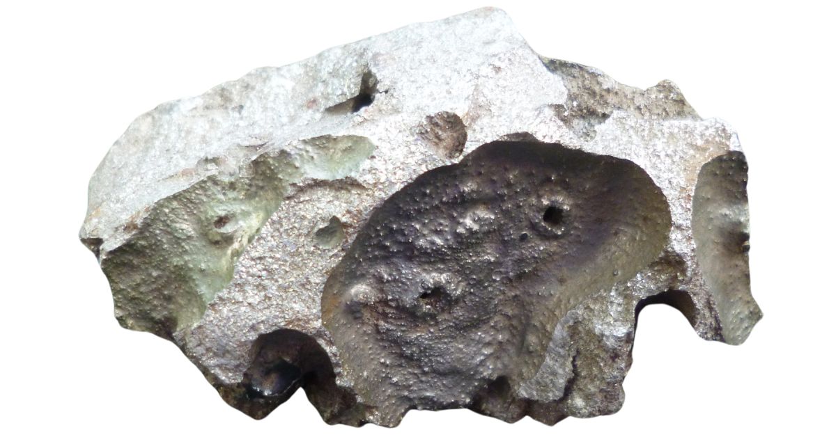 light colored textured meteorite fragment