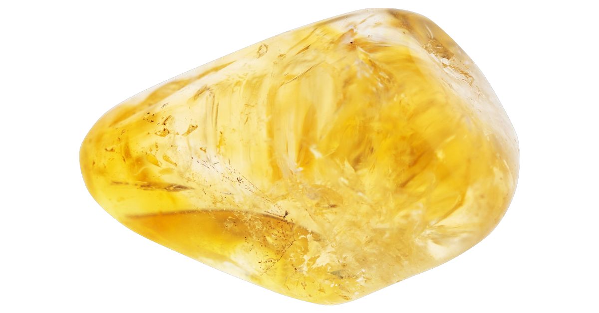 yellow tumbled citrine crystal