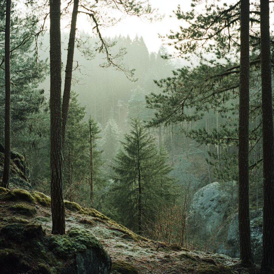 trees on a mountain slope