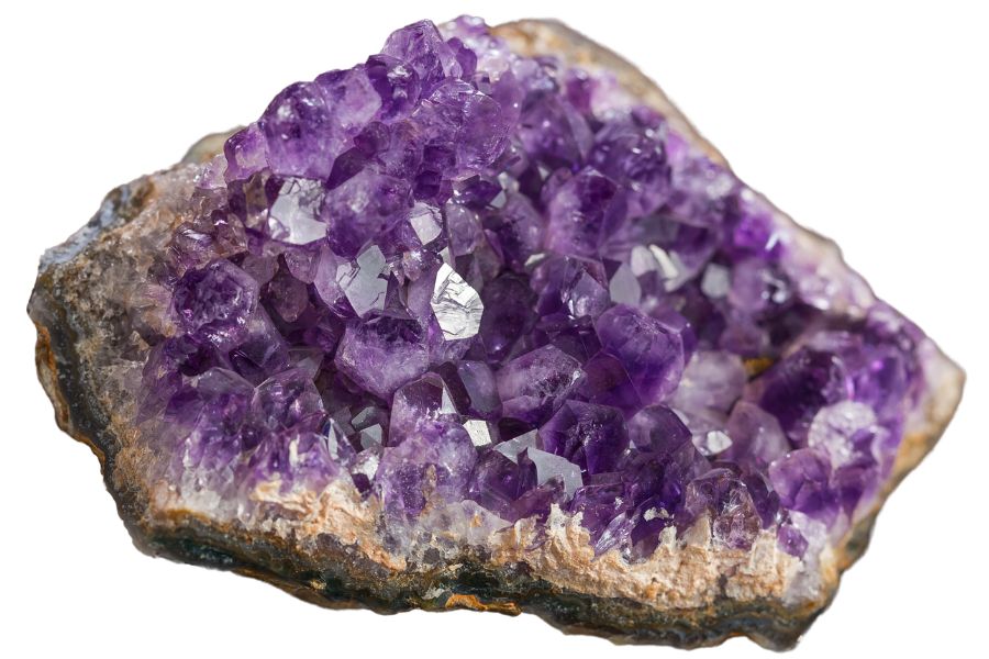 bright purple amethyst crystal cluster