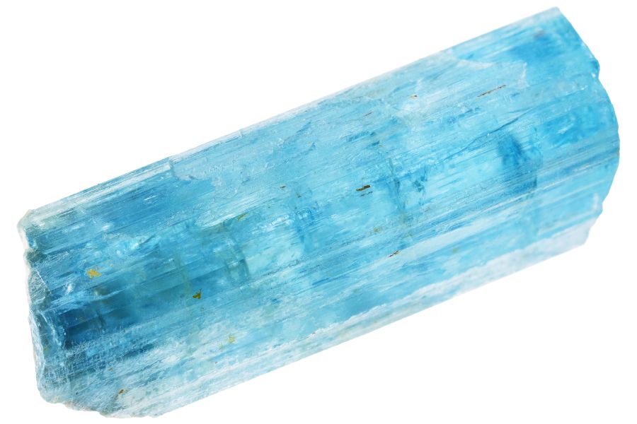 rough pale blue aquamarine crystal