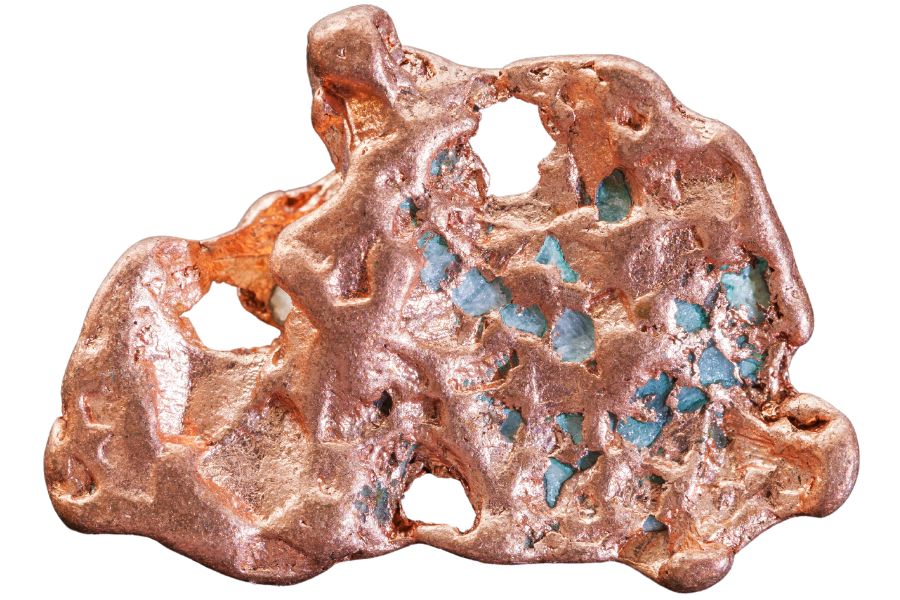 shiny native copper specimen