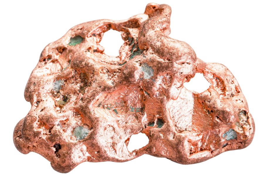 shiny native copper specimen