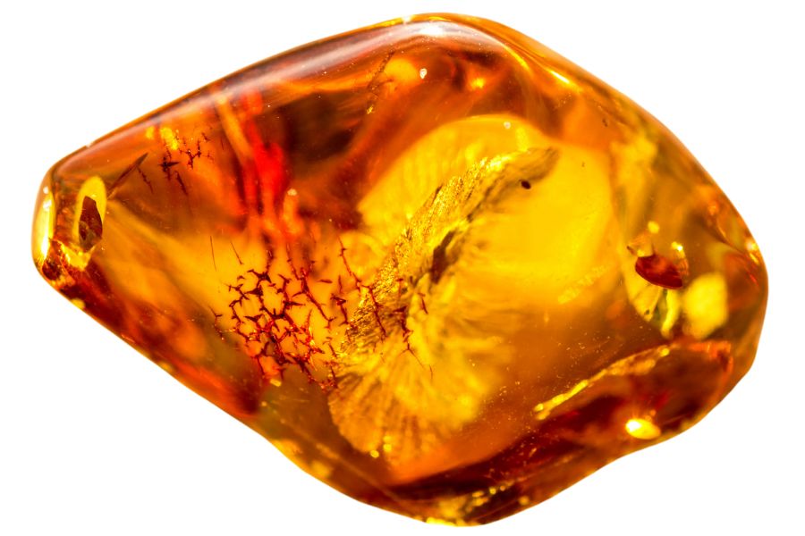 golden yellow amber stone