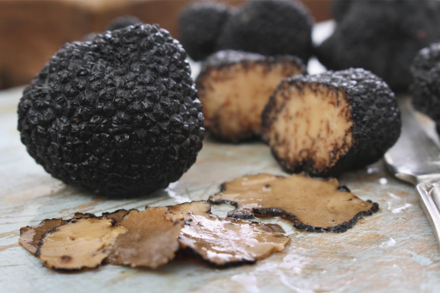 black fresh truffles