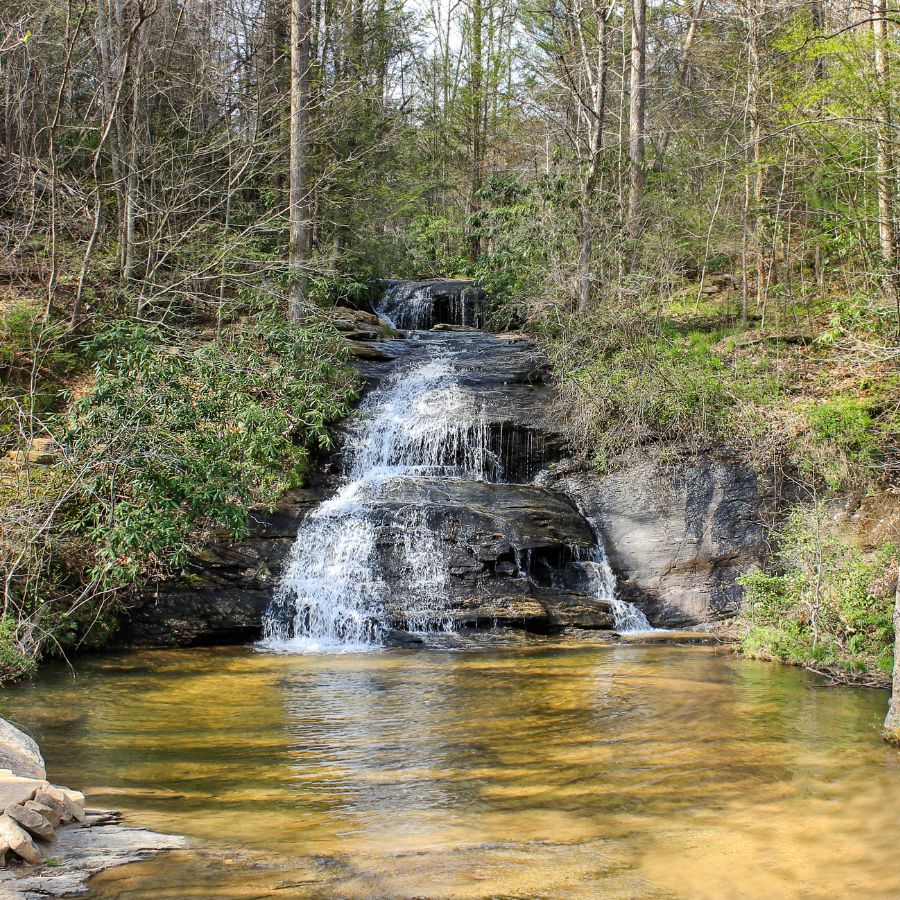 waterfall and stream in Caesars Head State Park, South Carolina