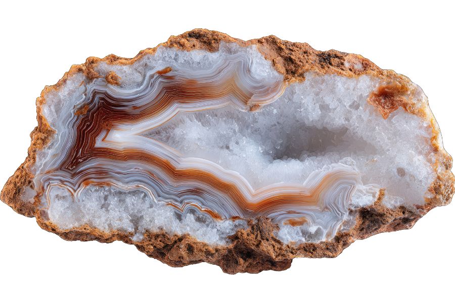 Cut geode from Indiana