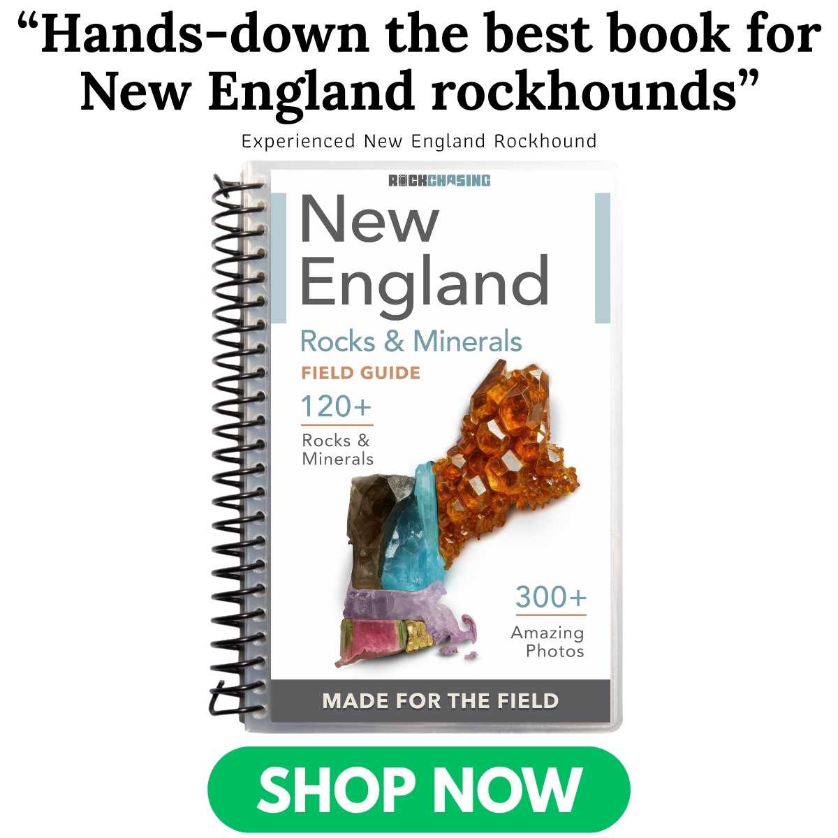 The New England rocks and minerals field guide cover