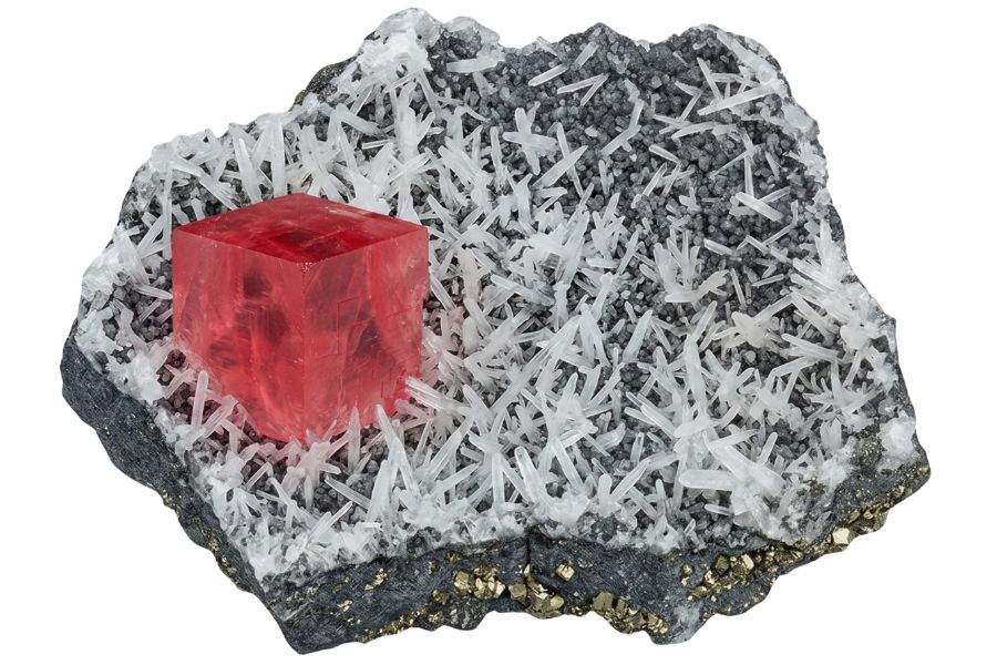 rhodochrosite and quartz crystals from Colorado