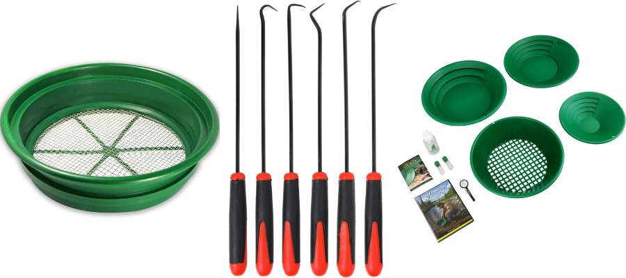 A few gold pans and crevice picks