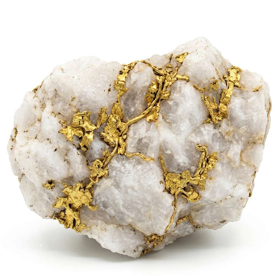 Load gold veins in white quartz