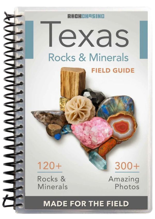 Texas Rocks and Minerals Field Guide cover with waterproof spiral binding